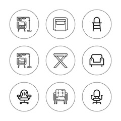 Collection of 9 outline sit icons