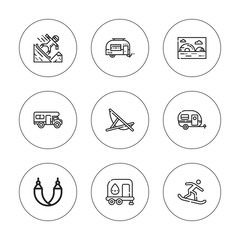 Collection of 9 outline resort icons