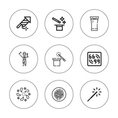 Collection of 9 outline firework icons