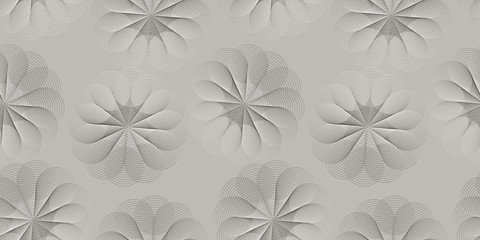 spiderweb flower lace seamless pattern in silver shades