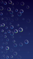 ubble with Hologram Reflection. Set of Realistic Water or Soap Bubbles for Your Design.