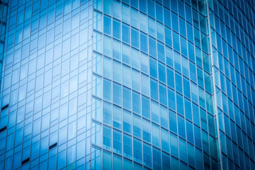 Blue glass office building