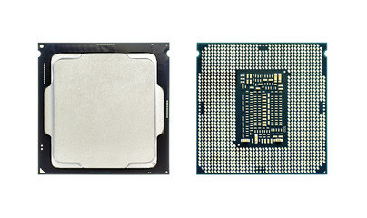 Central processing unit chip.CPU isolated on white