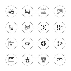 Collection of 16 outline panel icons