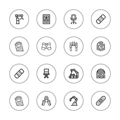Collection of 16 outline arm icons