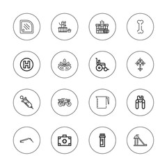 Collection of 16 outline health icons