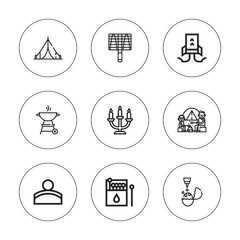 Collection of 9 outline fire icons