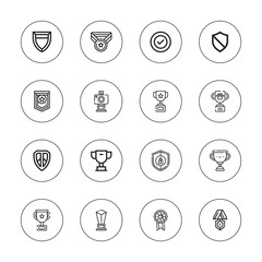 Collection of 16 outline honor icons