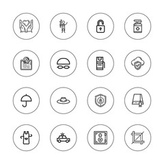 Collection of 16 outline protect icons