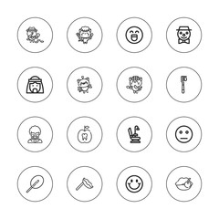 Collection of 16 outline smile icons
