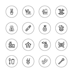 Collection of 16 outline beauty icons