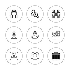 Collection of 9 outline handshake icons