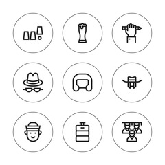 Collection of 9 outline cap icons