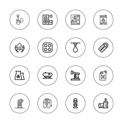 Collection of 16 outline gas icons