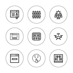 Collection of 9 outline panel icons