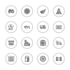 Collection of 16 outline transportation icons
