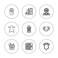 Collection of 9 outline child icons