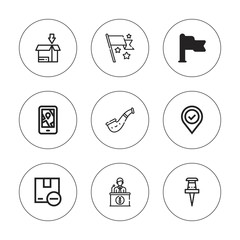 Collection of 9 outline mark icons