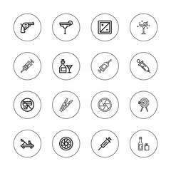 Collection of 16 outline shot icons
