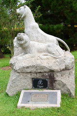 sculpture representing the zodiacal sign of the tiger in Chinese calendar