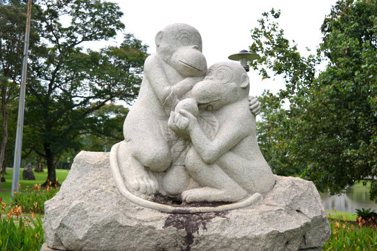 sculpture representing the zodiacal sign of the monkey in Chinese calendar