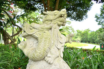 sculpture representing the zodiacal sign of the dragoon in Chinese calendar