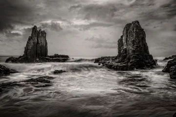Dramatic skies above  coastal sea stacks © Leah-Anne Thompson