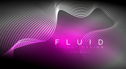 Digital flowing wave particles abstract background