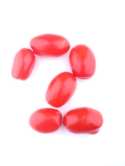 tomato figures on white background