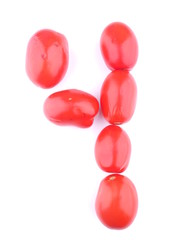 tomato figures on white background