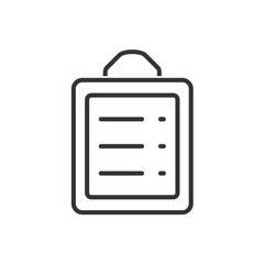 Clipboard line icon on a white background