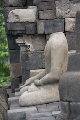 Image of sitting Buddha in Borobudur Temple, Jogjakarta, Indonesia