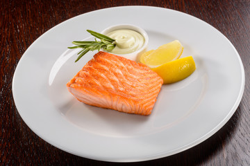 Grilled fish with Wasabi sauce