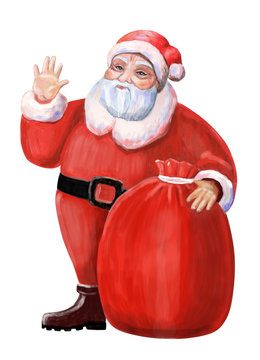 Watercolor Santa Claus Illustration