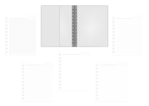 Open Letter Size Disc Bound Notebook Folder With Filler Paper, Mockup