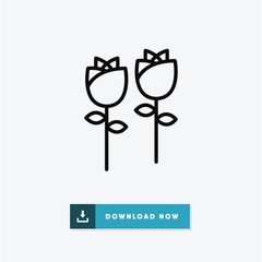 Roses valentines day vector icon