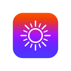 sun button icon vector, weather forecast icon