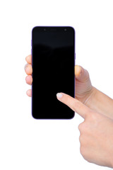 Close up of a woman hand and mobile smartphone