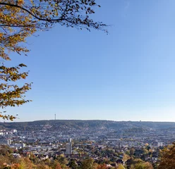 Foto op Canvas Panorama des Stuttgarter Talkessels vom Aussichtspunkt Bismarckturm © Franz