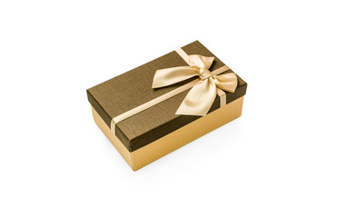 Gift box on a white background. Filmed close-ups.