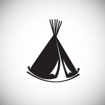 Camp house tent vigvam on white background icon