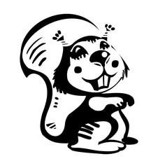 Cute cartoon squirrel, vector illustration