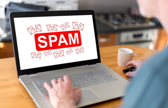 Spam concept on a laptop
