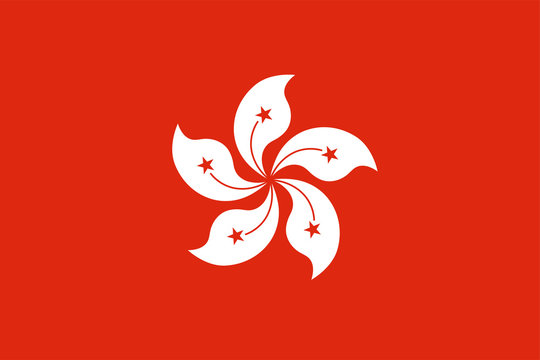 Vector flag of the Hong Kong Special Administrative Region of the People's Republic of China. Proportion 2:3. The national flag of Hong Kong.