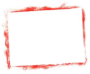 Obraz premium Unordentlich gemalter Kasten mit roter Farbe