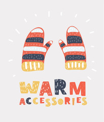 Knitted mitten. Holiday gift.