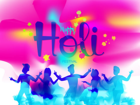 Happy holi festival greeting card and banner vector design