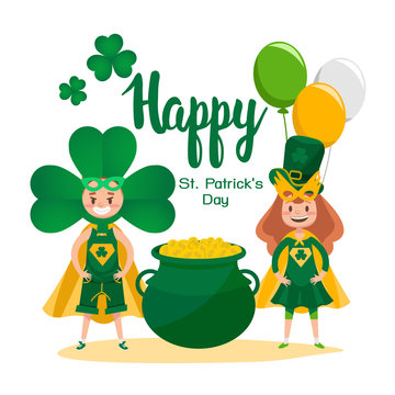 Happy St. Patrick's Day cartoon vector design.