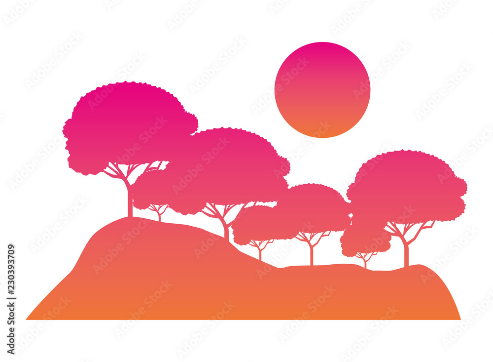 Sticker nature landscape background 