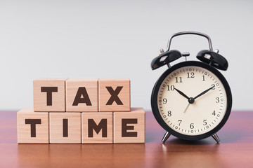 Alarm clock, concept of time for tax